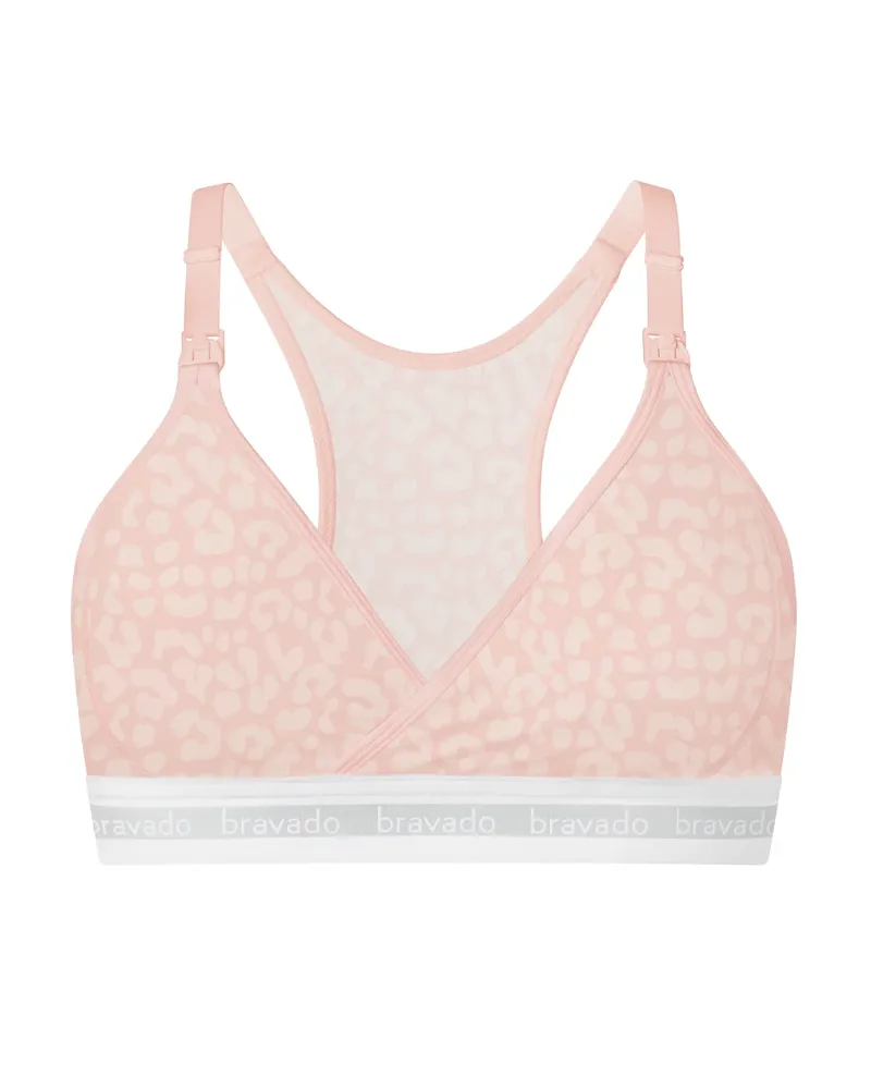 1014VBA  Pink Leopard Original Cotton Wire Free Nursing Bra (Cups B-D)