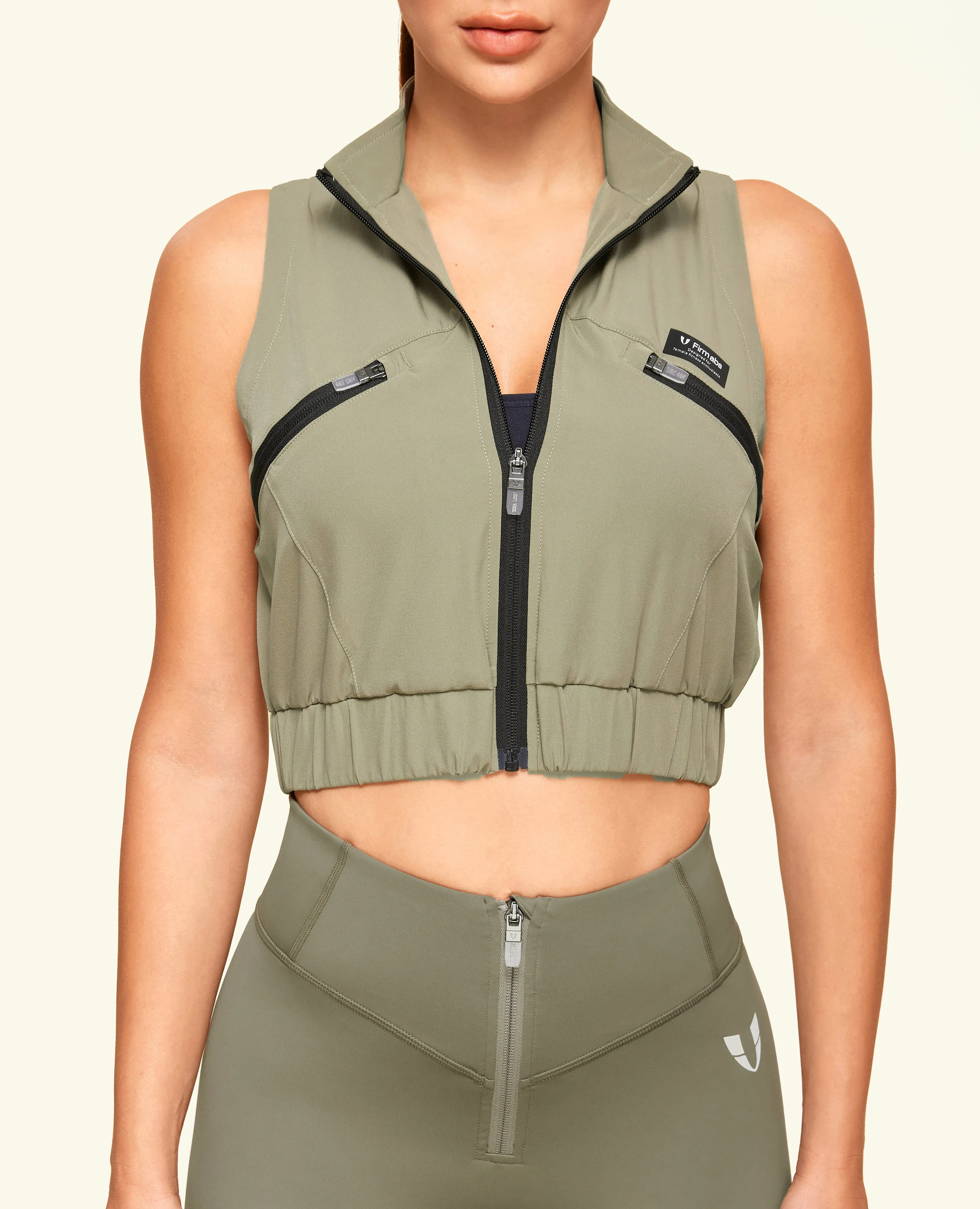 Active Core Cropped Vest - Army Green