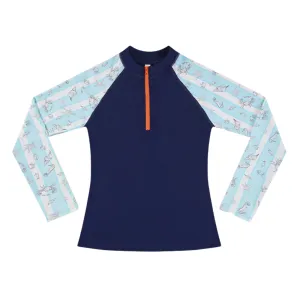 Aqua Blu Junior Long Sleeve Rash Vest AB2436MA - Mariner