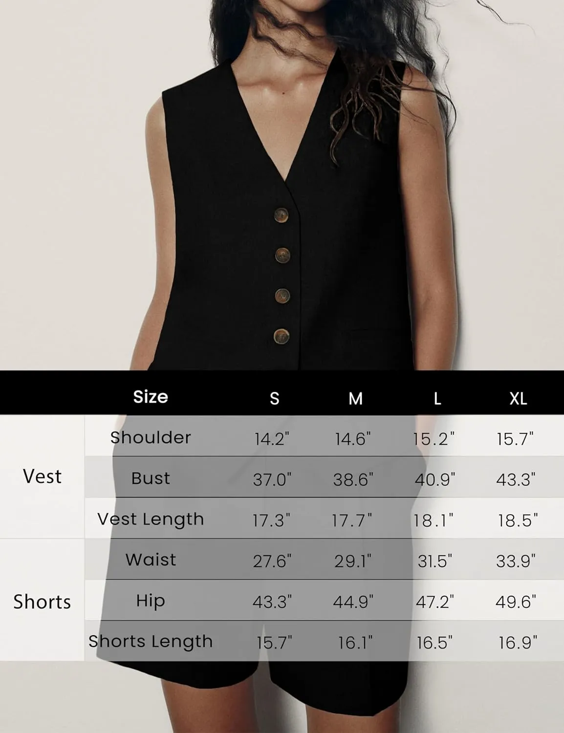 Athlisan Womens Two Piece Outfits Casual Bussiness Vest Sleeveless V Neck Button Front Waistcoat High Waist Shorts