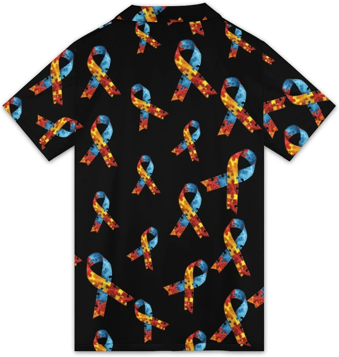 Autism Awareness with Ribbon Mens Polo Shirts Short Sleeve Mesh Gym T-Shirt Summer Tee Top