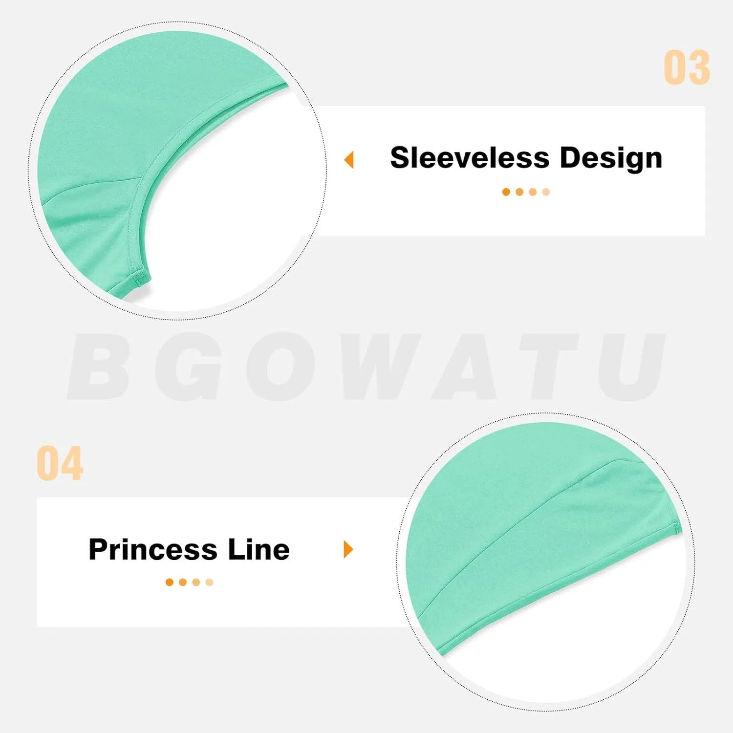 BGOWATU Women's Golf Shirts Sleeveless Polo Shirts Collared 3 Buttons Tennis Tank Tops UV Protection Quick Dry