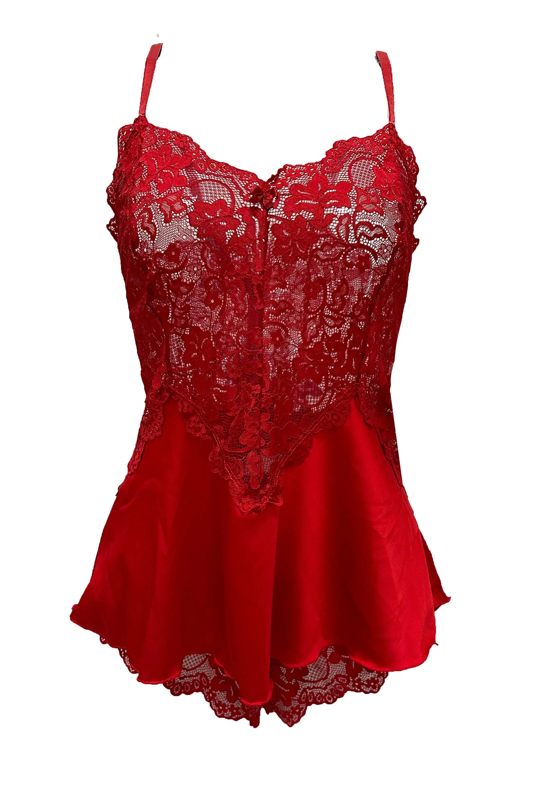 Butterfly Red A-line Babydoll Set