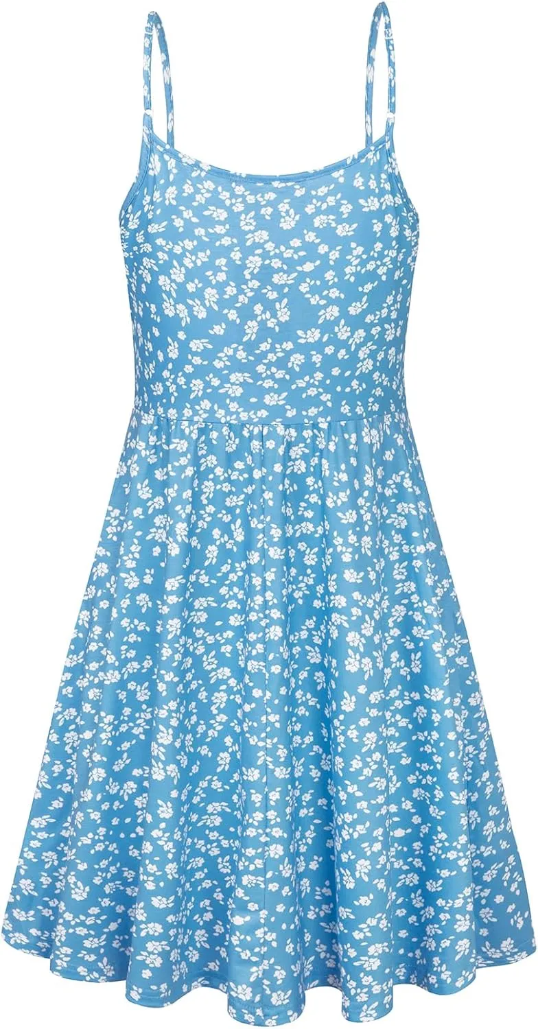 connche Floral Maternity Summer Dress Spaghetti Strap Nursing Breastfeeding