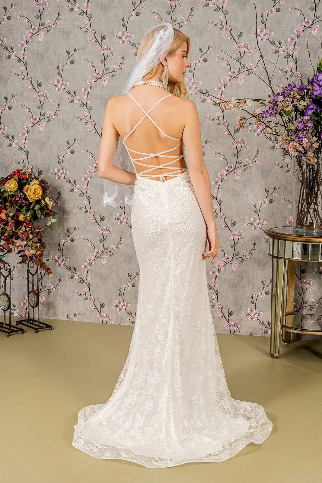 Embroidered Sleeveless Lace Bridal Gown by GLS Gloria GL3442