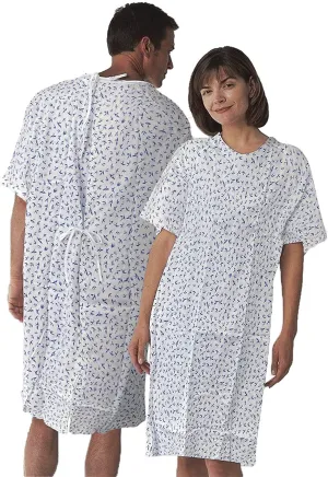 Hospital Gown White X-large. Pack of 3 Hospital Gowns for Women and Men with Back Tie Medical Patient Gowns; 100% Cotton Nursing Nightgown with Roomy Sleeves