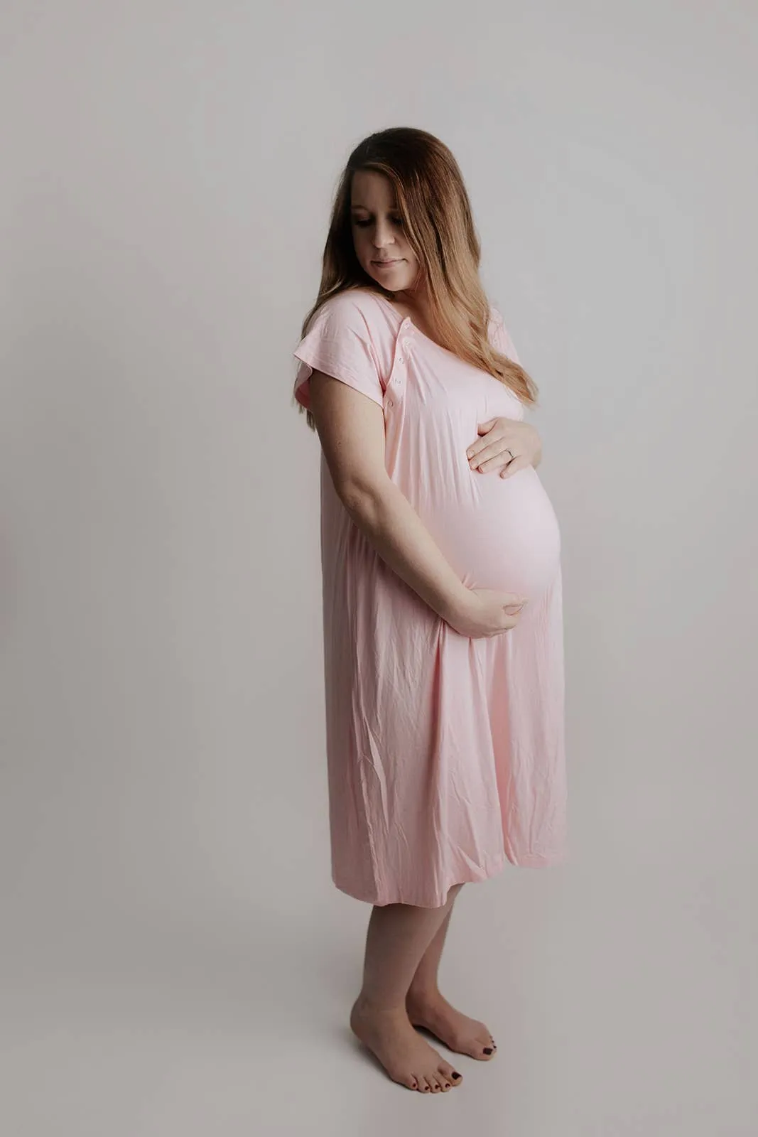 Light Pink Mommy Labor and Delivery/ Nursing Gown