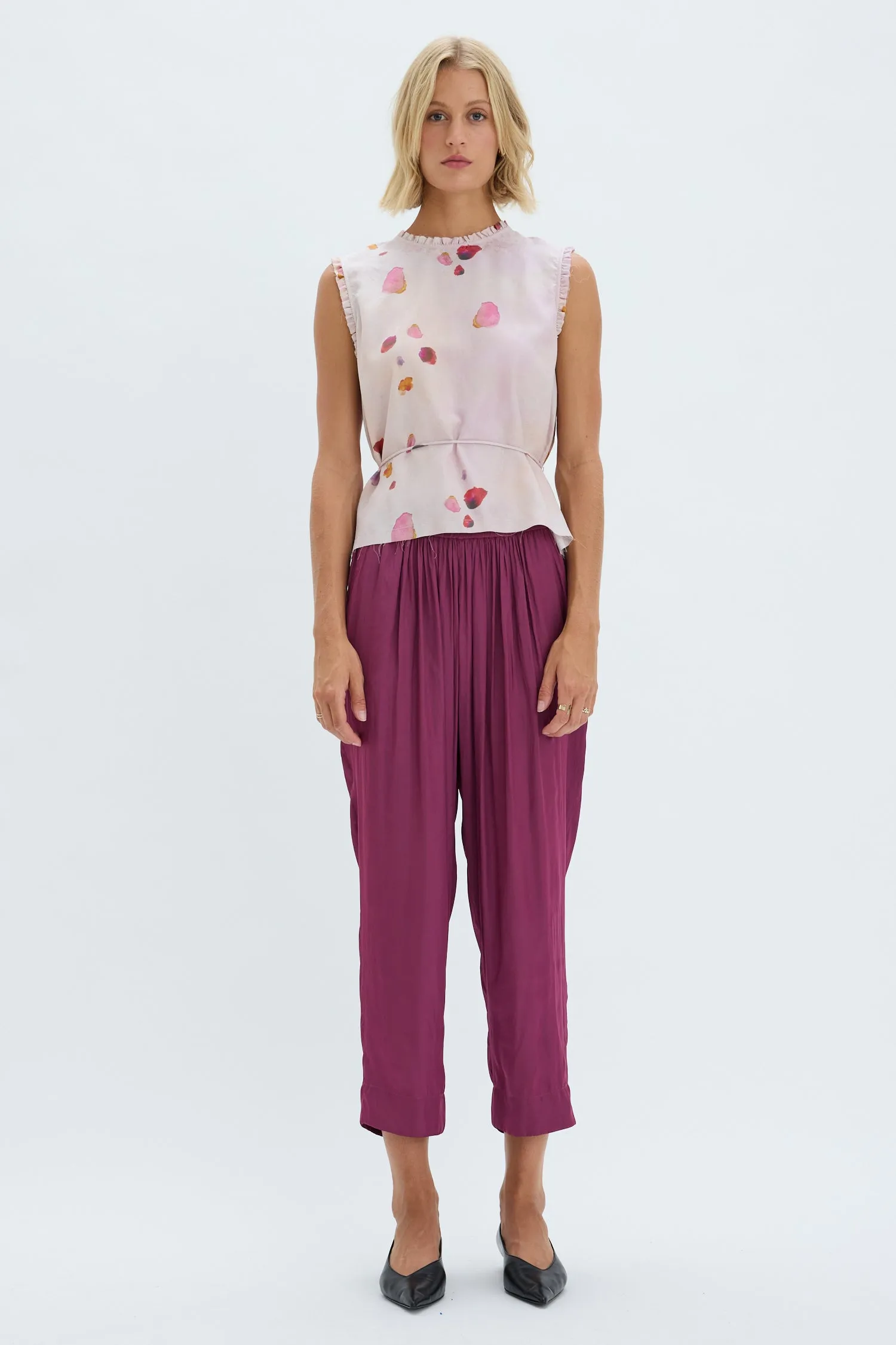 Liquid Satin Berry Lyra Pant
