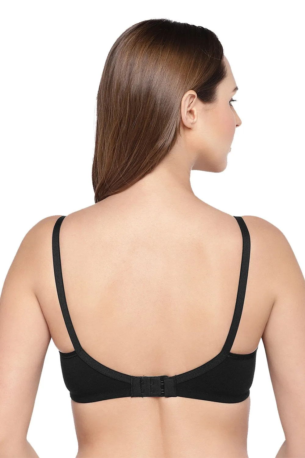 Organic Cotton Antimicrobial Seamless Triangular Bra with Supportive Stitch (Pack of 3)-ISB099-_Black_Black_Skin-
