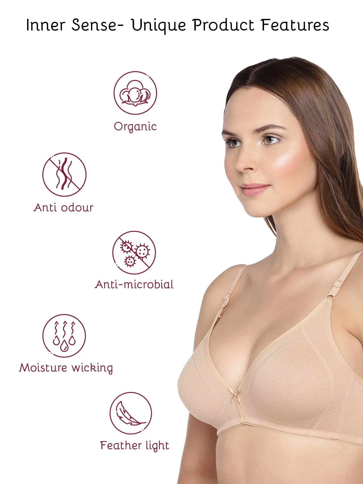 Organic Cotton Antimicrobial Seamless Triangular Bra with Supportive Stitch (Pack of 3)-ISB099-_Black_Black_Skin-