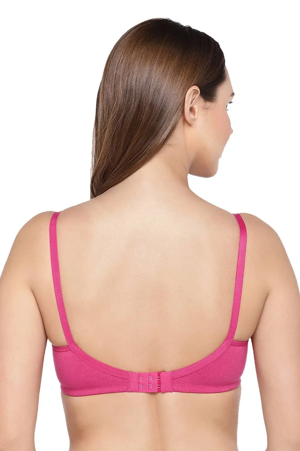 Organic Cotton Antimicrobial Seamless Triangular Bra with Supportive Stitch (Pack of 3)-ISB099-_M.White_M.White_Fuschia-