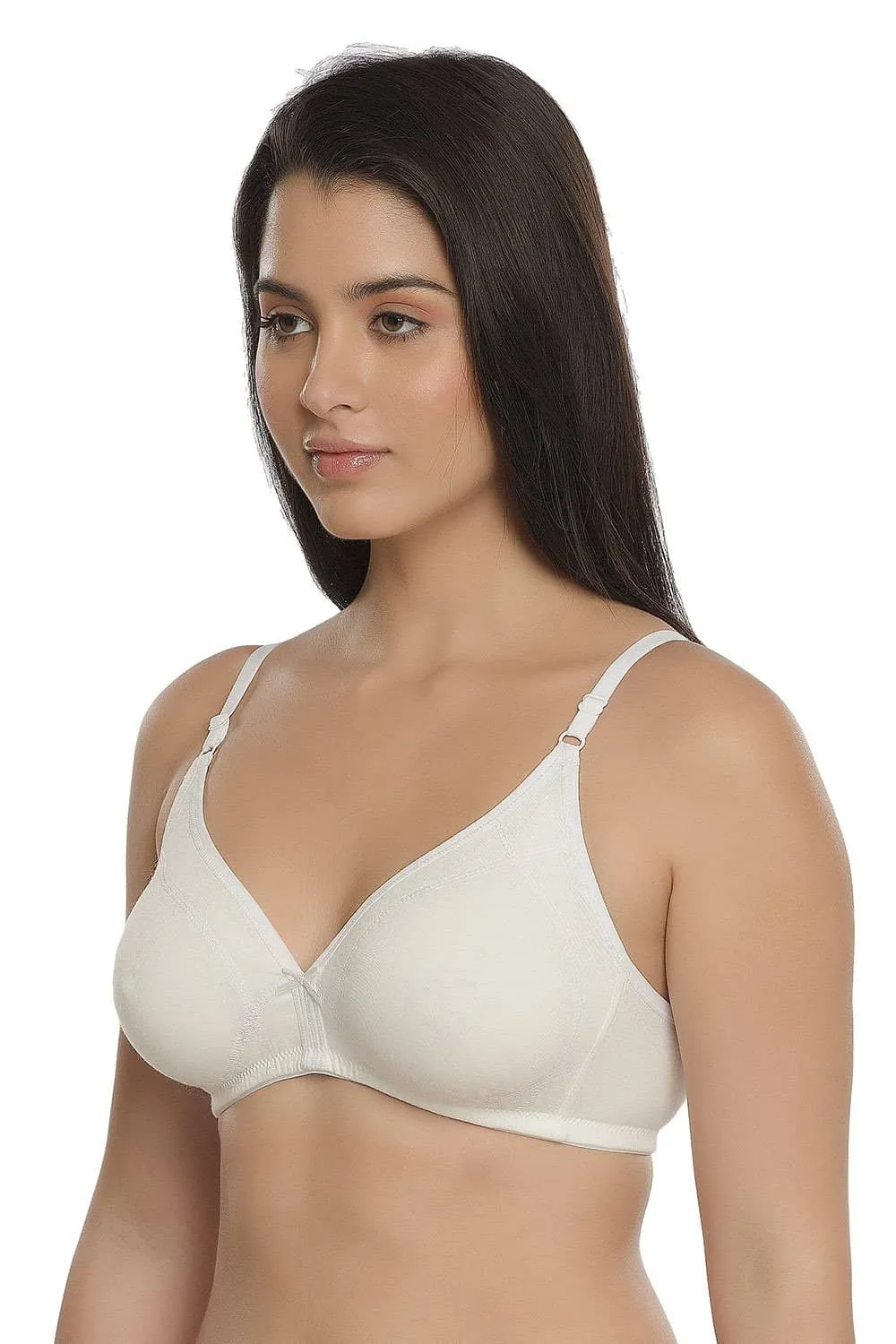 Organic Cotton Antimicrobial Seamless Triangular Bra with Supportive Stitch (Pack of 3)-ISB099-_M.White_M.White_Fuschia-