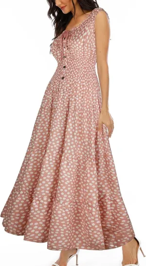 OSTOO Women's 2025 Summer Boho Floral Print Tiered Casual Flowy Long Maxi Dress