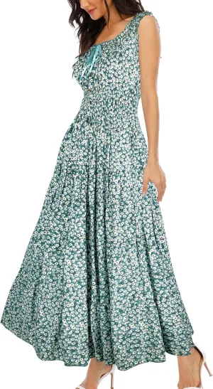 OSTOO Women's 2025 Summer Boho Floral Print Tiered Casual Flowy Long Maxi Dress