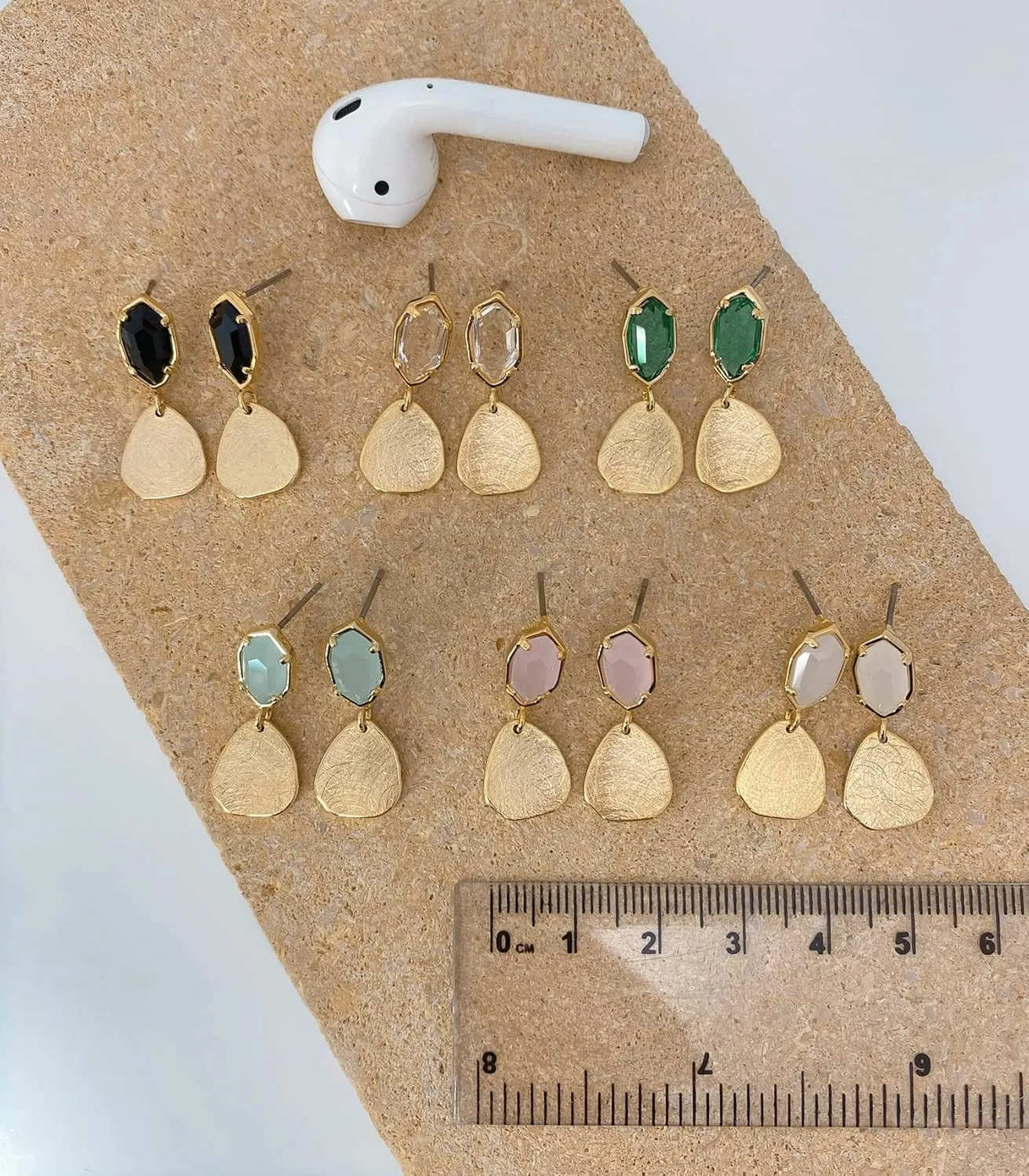 OZEL  Crystal Earrings for Women Dangle  14K Gold Plated Lightweight Daily Fashion Earrings