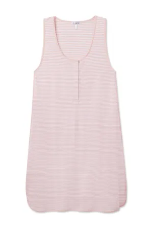 Pima Maternity Tank Gown in English Rose Stripe