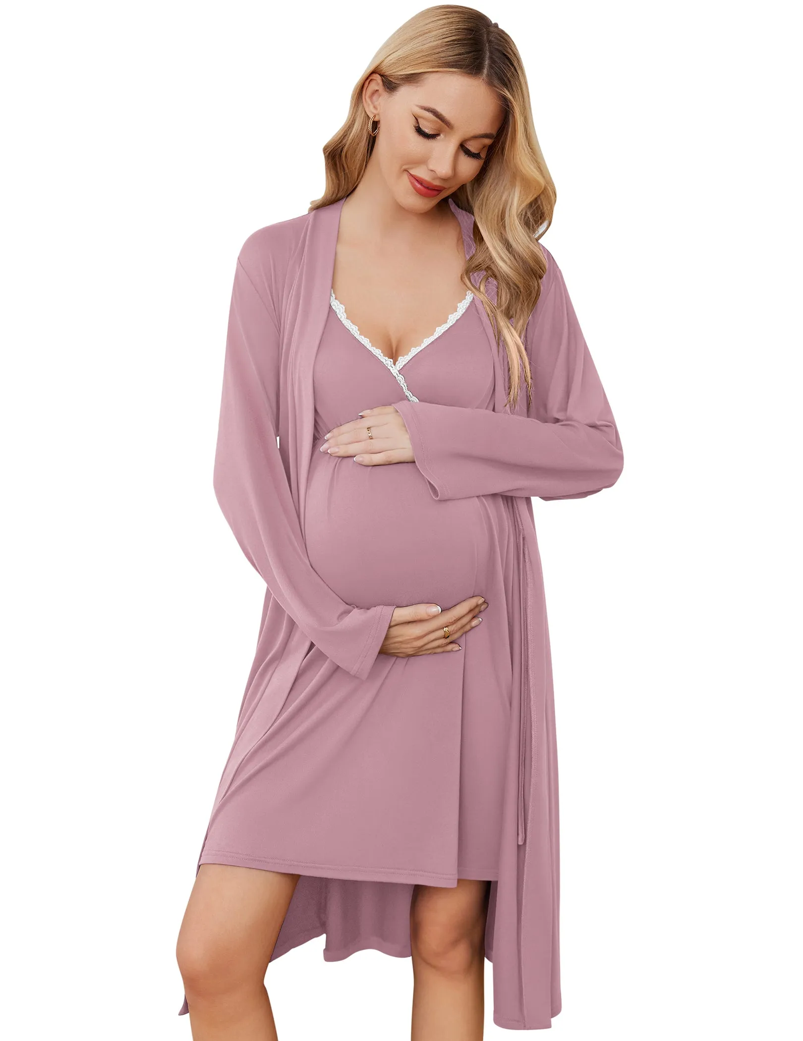 Premium Soft Nursing Gown and Robe Set (US Only)