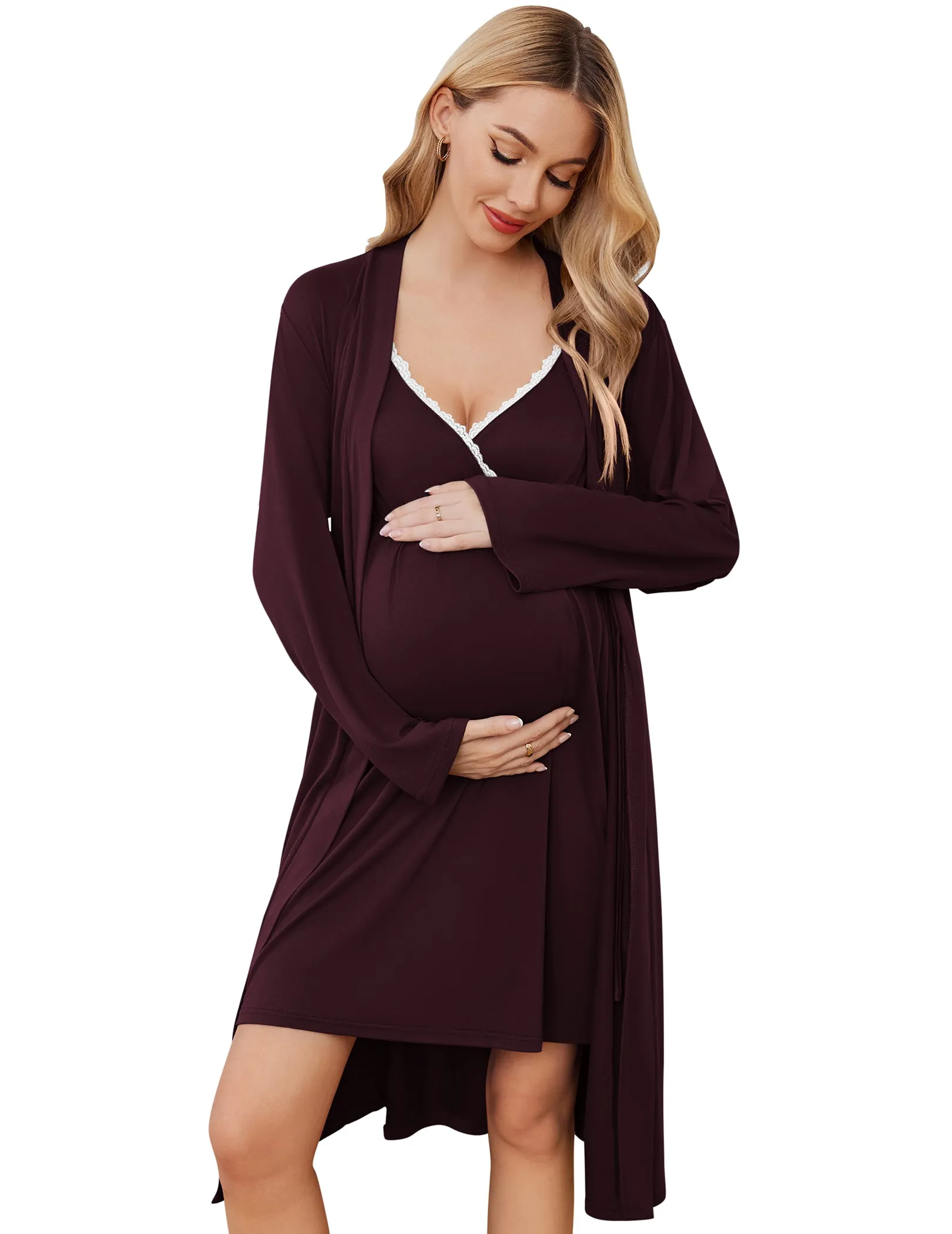 Premium Soft Nursing Gown and Robe Set (US Only)
