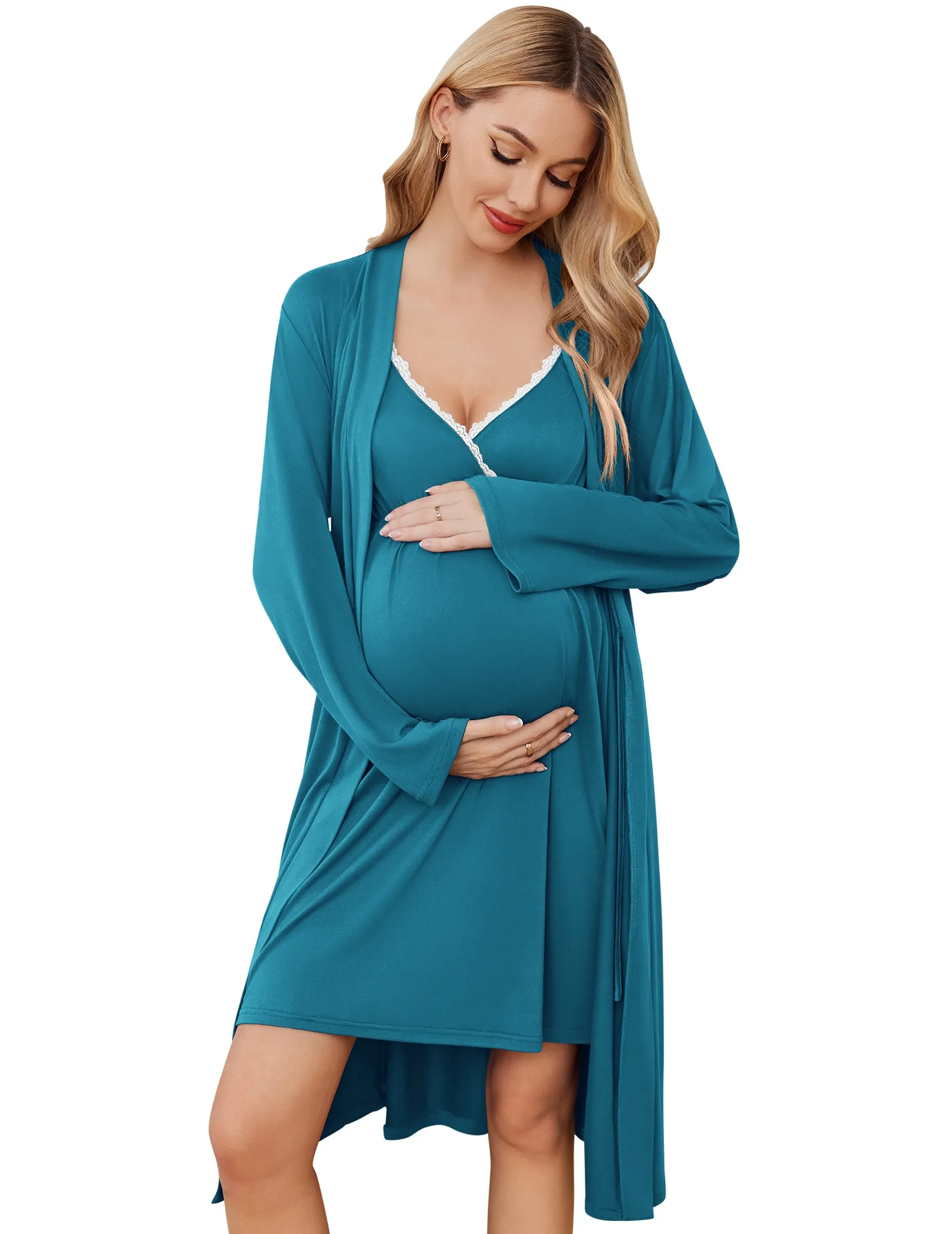 Premium Soft Nursing Gown and Robe Set (US Only)