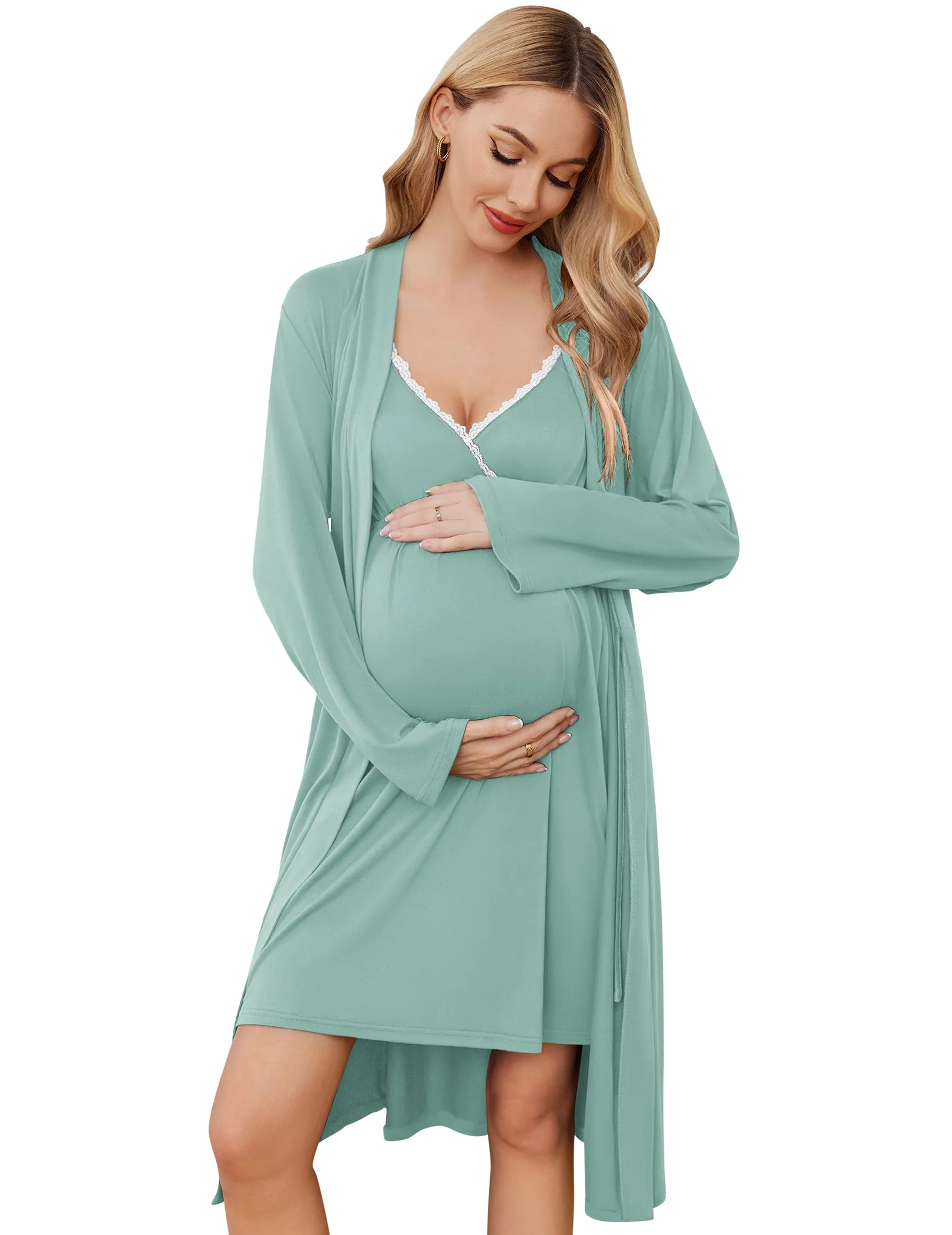 Premium Soft Nursing Gown and Robe Set (US Only)