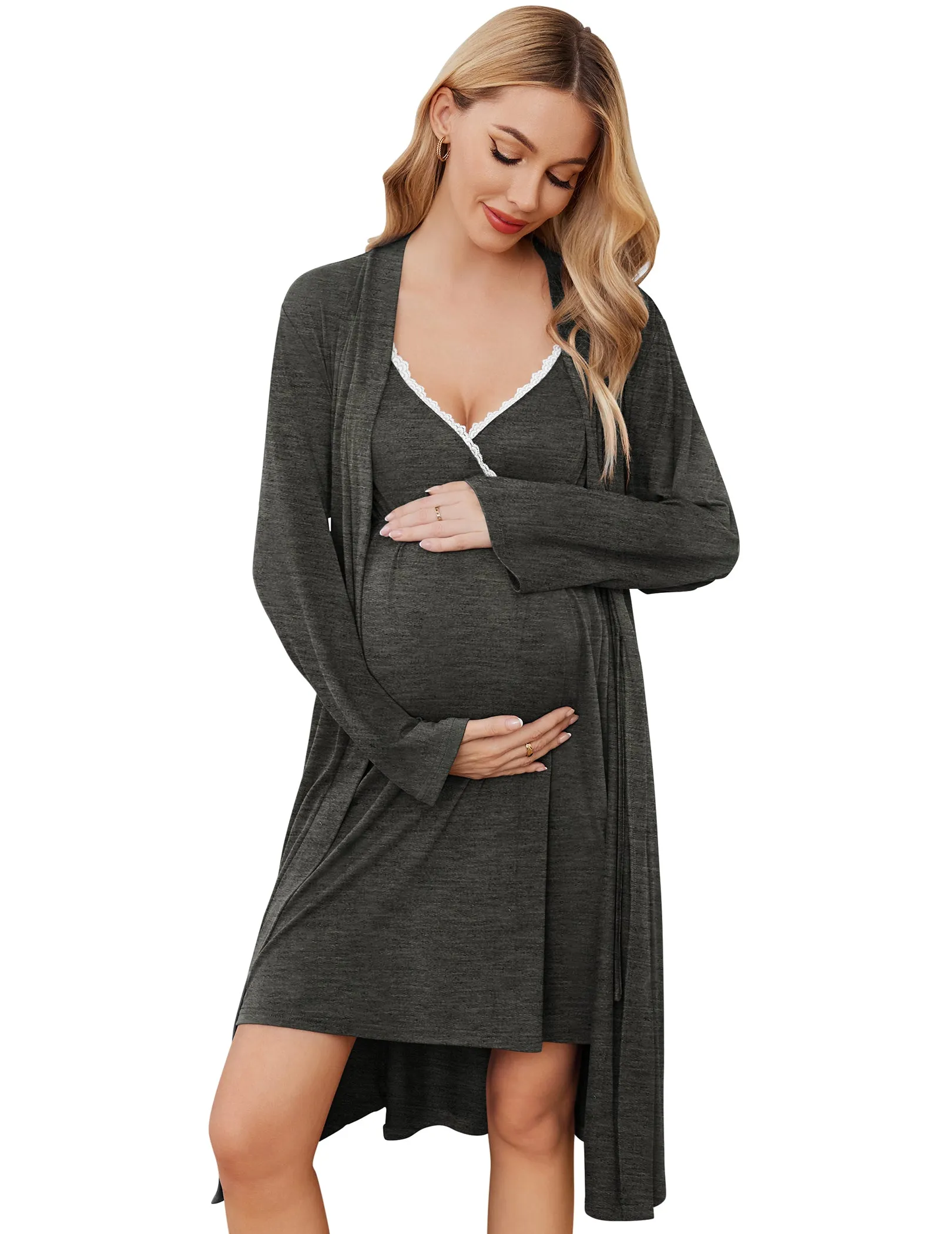 Premium Soft Nursing Gown and Robe Set (US Only)