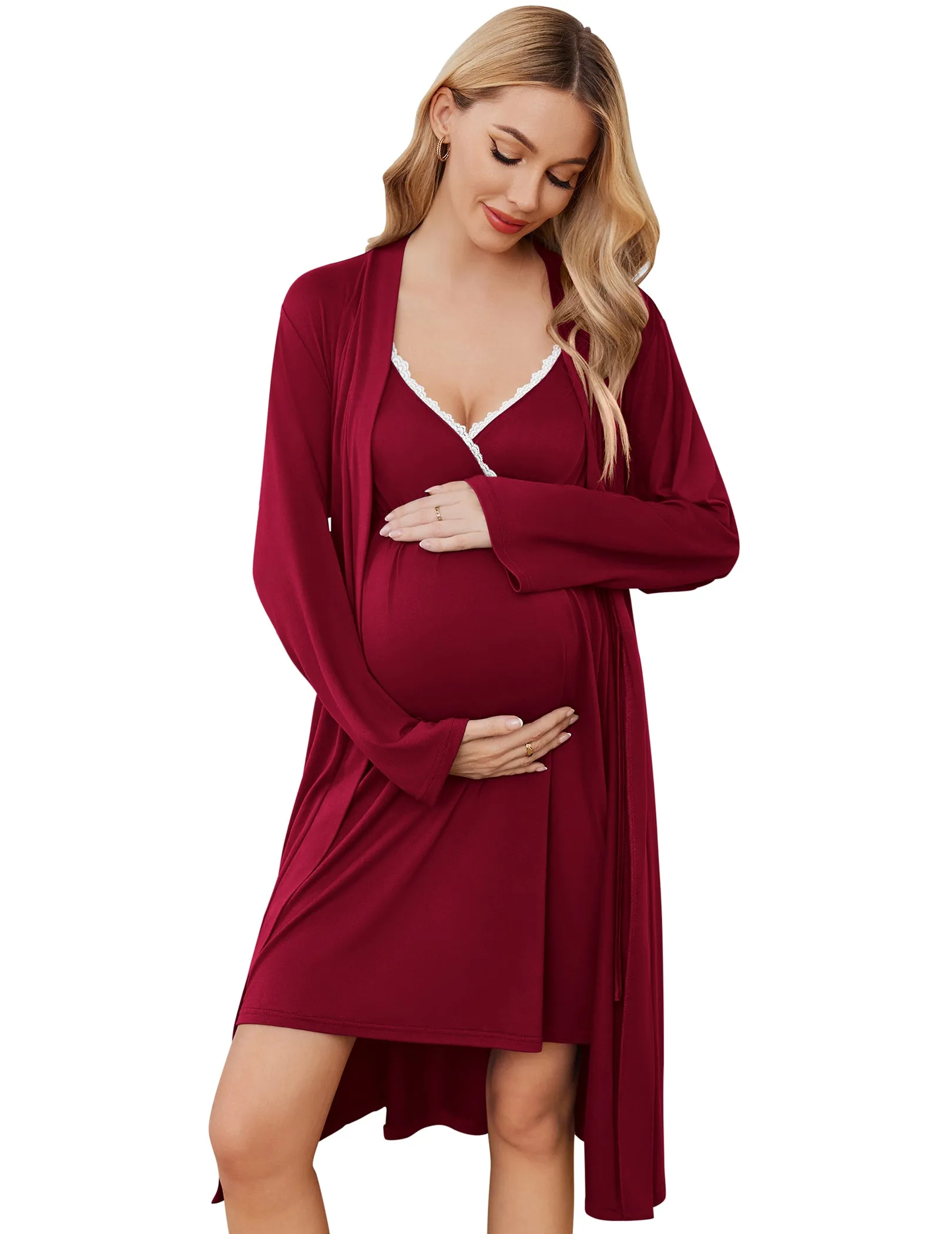 Premium Soft Nursing Gown and Robe Set (US Only)