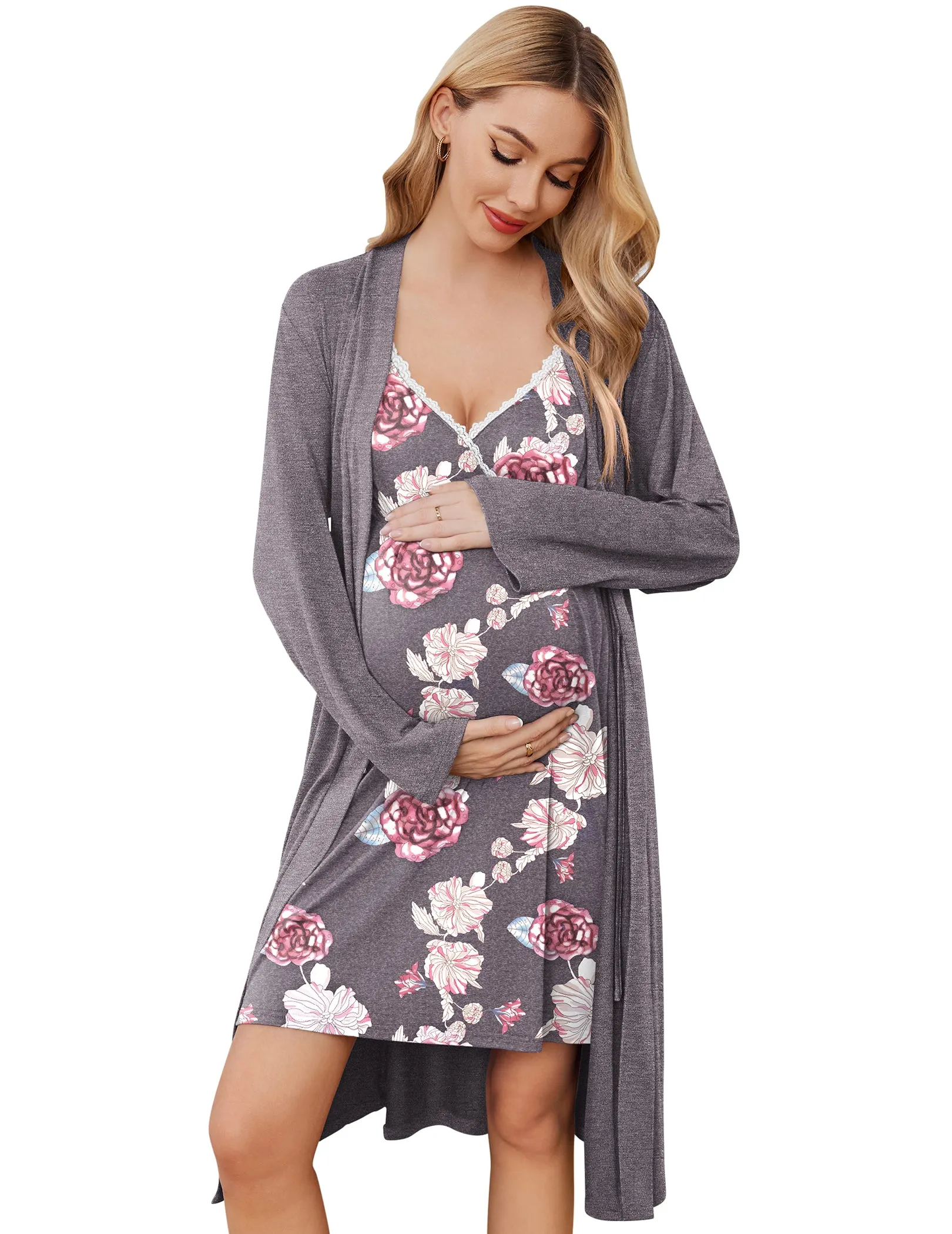 Premium Soft Nursing Gown and Robe Set (US Only)