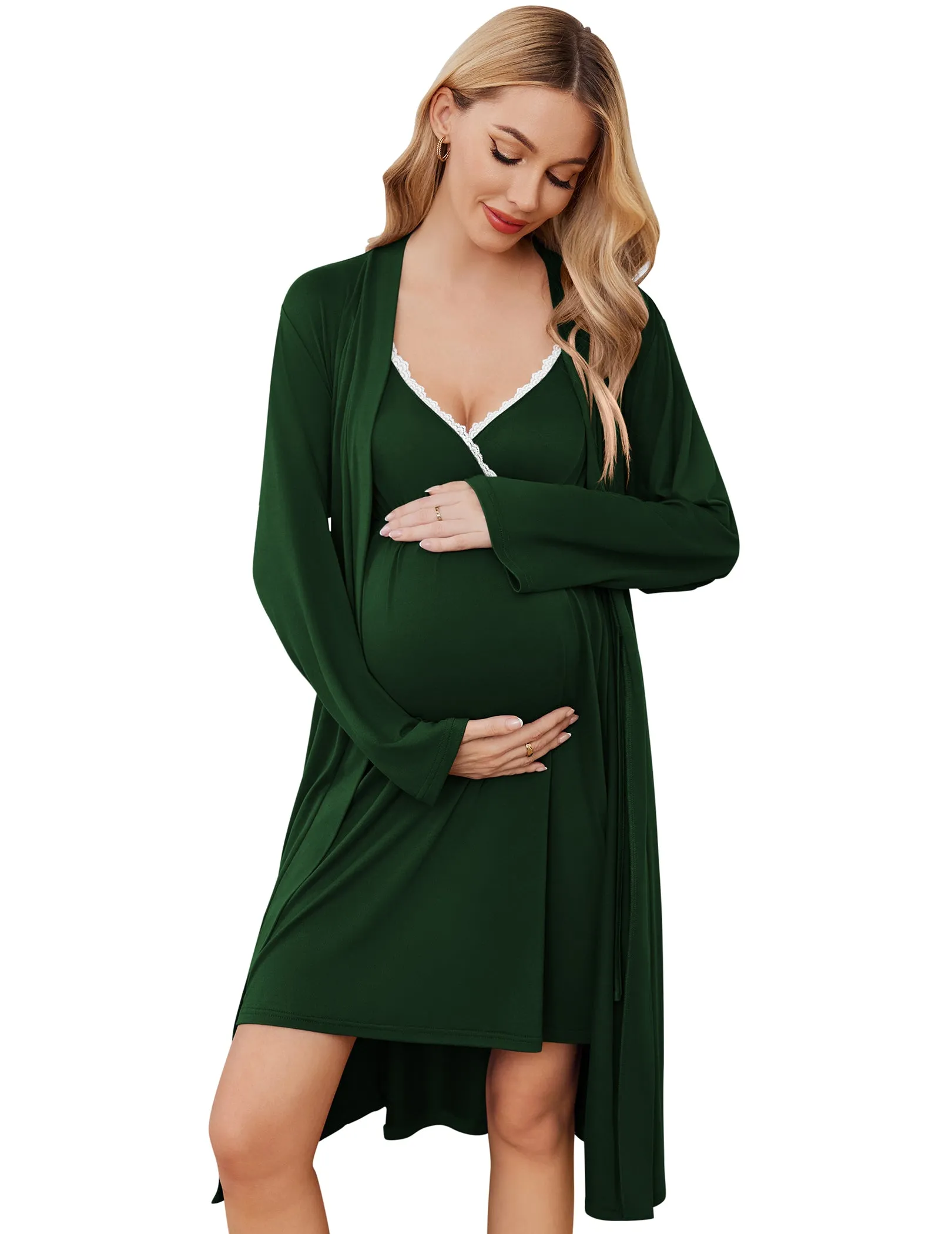 Premium Soft Nursing Gown and Robe Set (US Only)