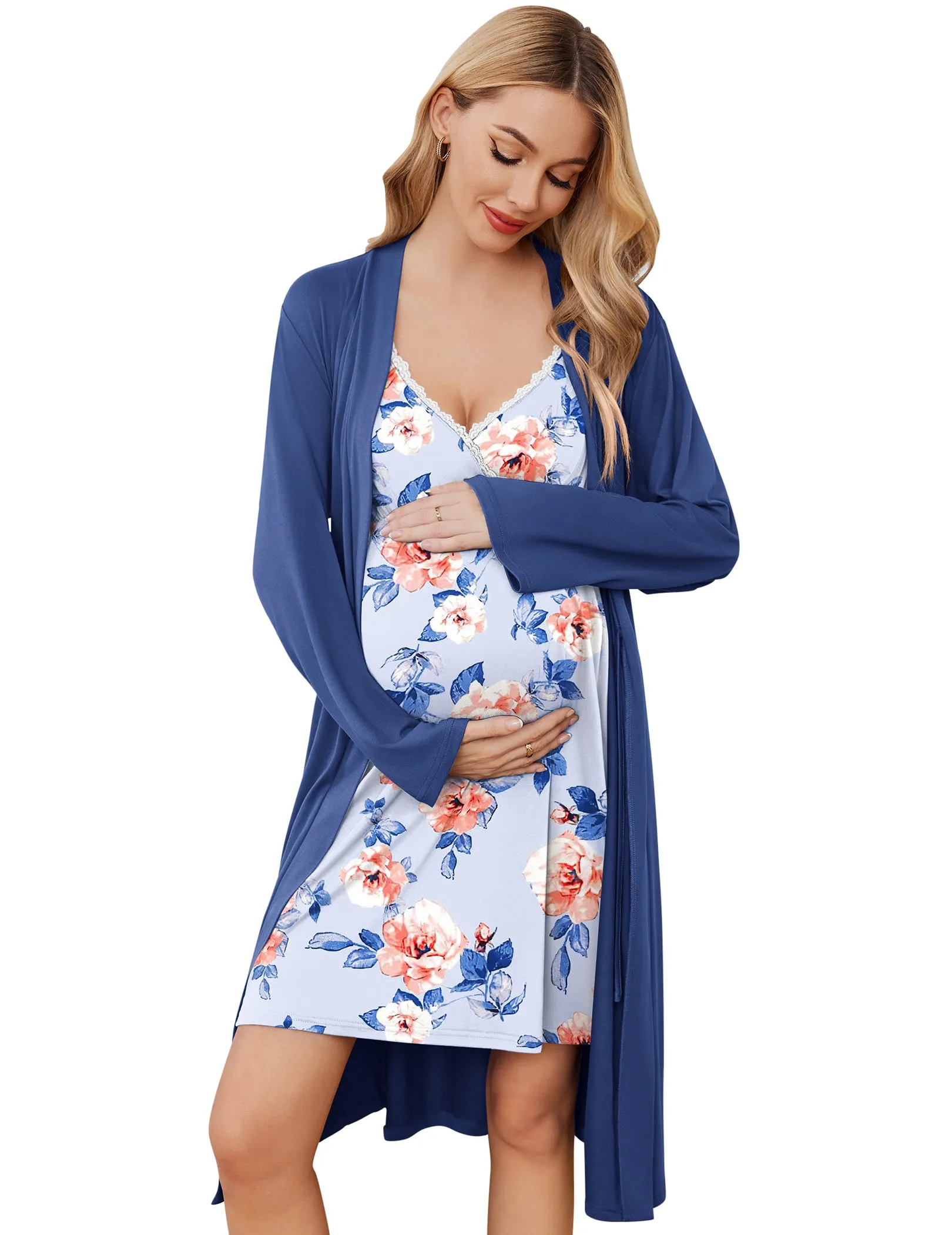 Premium Soft Nursing Gown and Robe Set (US Only)