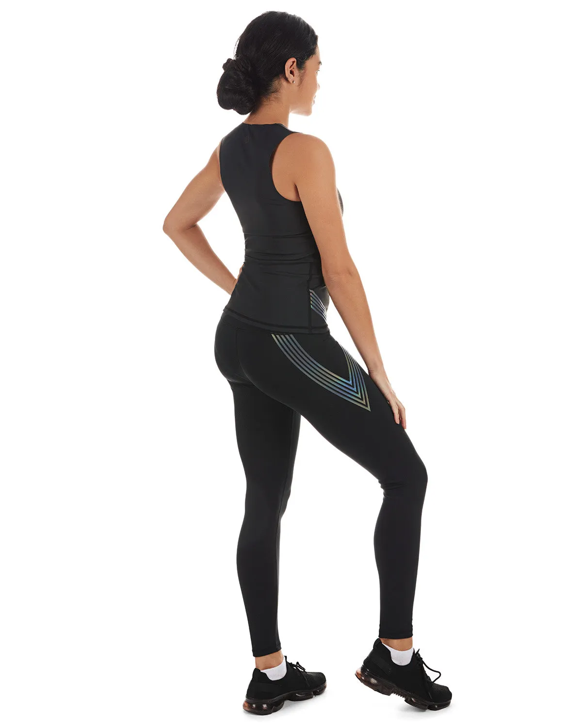 Reflective Rainbow Smoothing Stretch Athletic Tank Top