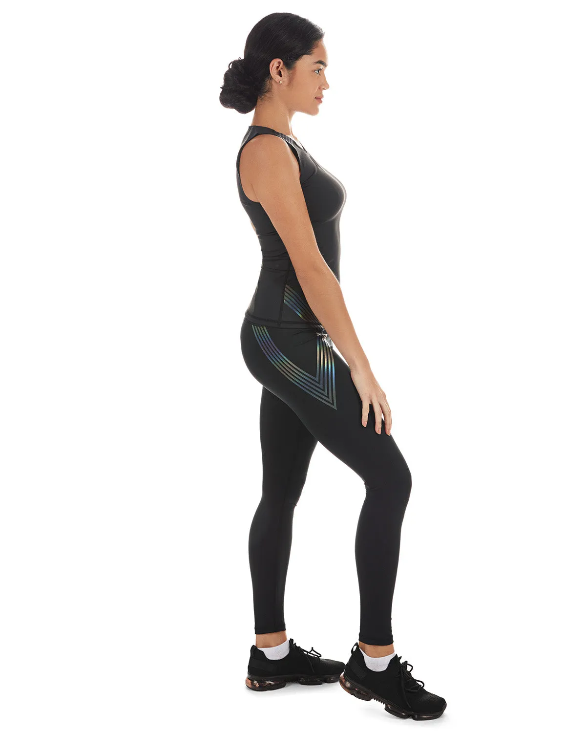 Reflective Rainbow Smoothing Stretch Athletic Tank Top