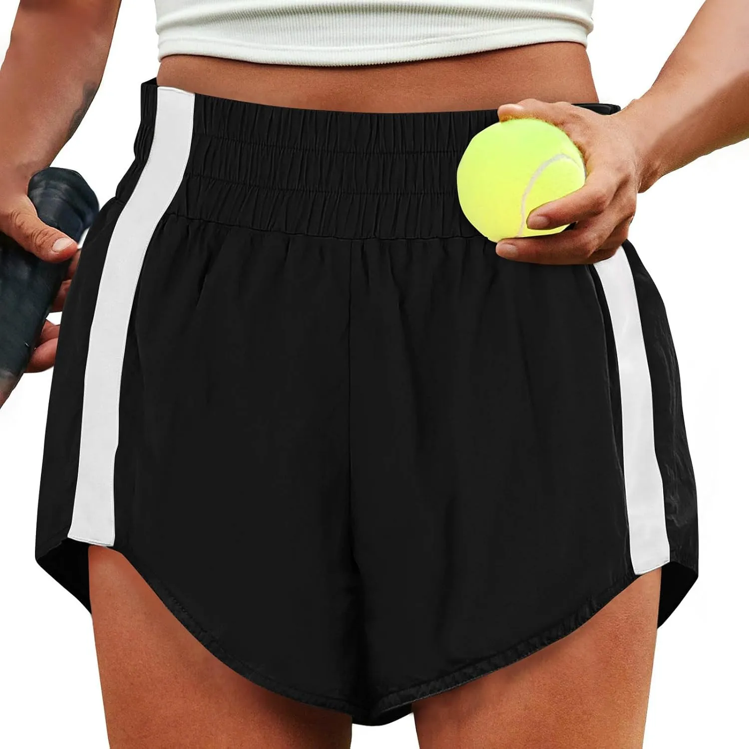 Running Shorts for Women Summer High Waisted Pleated Quick Dry Athletic Short Pants Casual Fashion Loose Fit Shorts