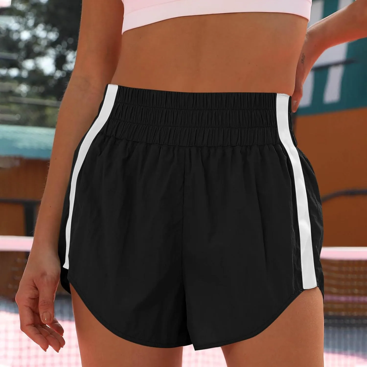 Running Shorts for Women Summer High Waisted Pleated Quick Dry Athletic Short Pants Casual Fashion Loose Fit Shorts