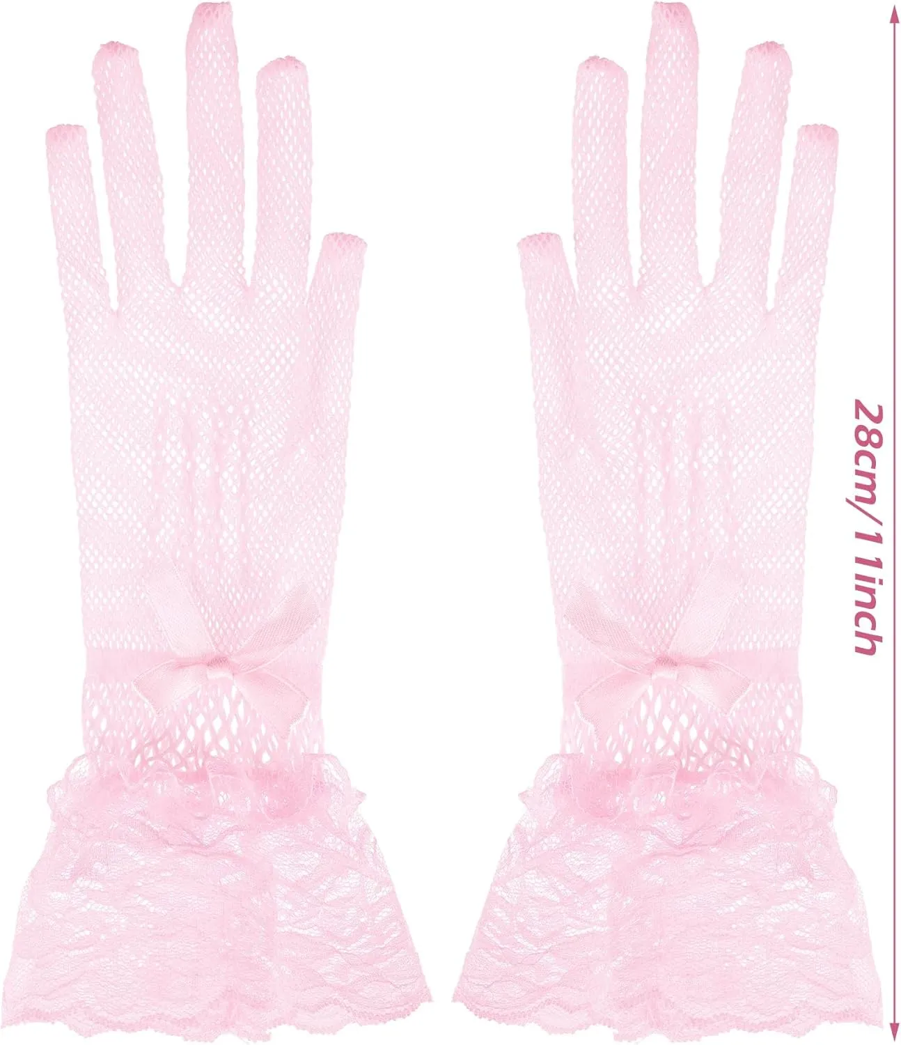SATINIOR Women Lace Gloves Elegant Short Lace Tea Party Gloves for Women Wedding Dinner Party