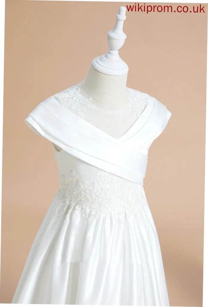 Scoop Dress Neck Sleeveless Fatima Flower Girl Dresses Girl - Ball-Gown/Princess Sweep Train Satin/Lace Flower