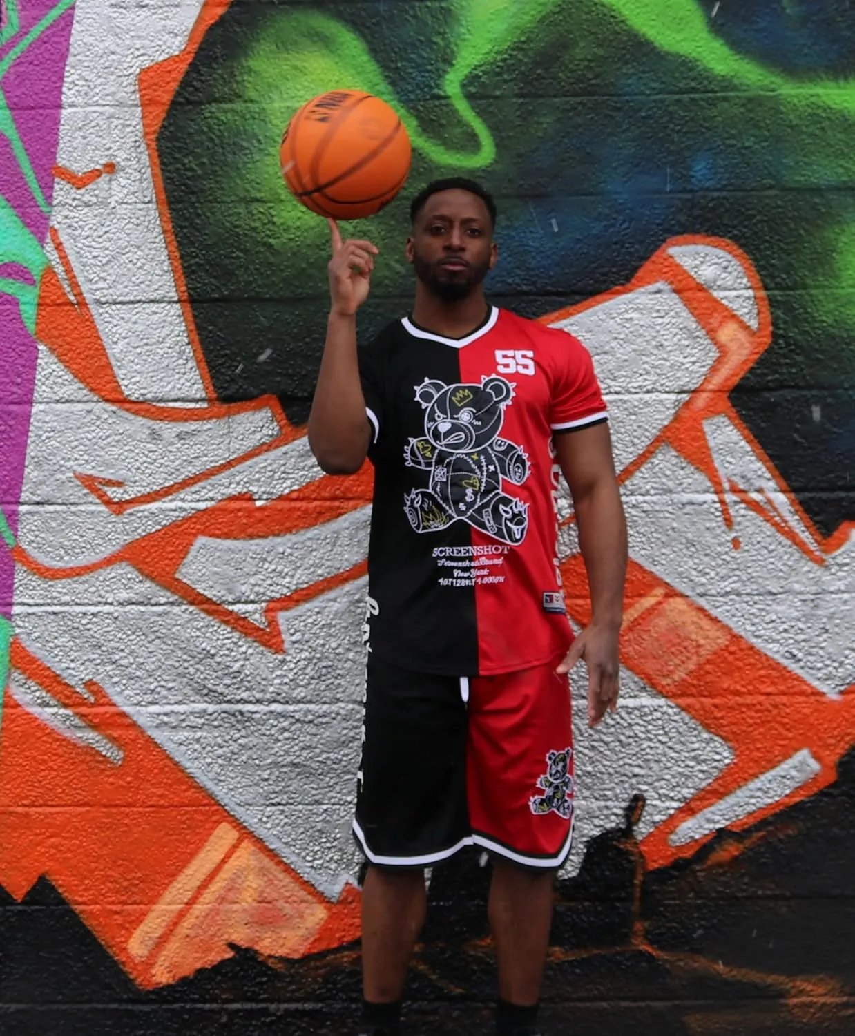 SCREENSHOT Mens Hip-Hop Premium Urban Sreetwear Fashion Jersey Top - NYC Style Basketball Sports Team Color Mesh Tops
