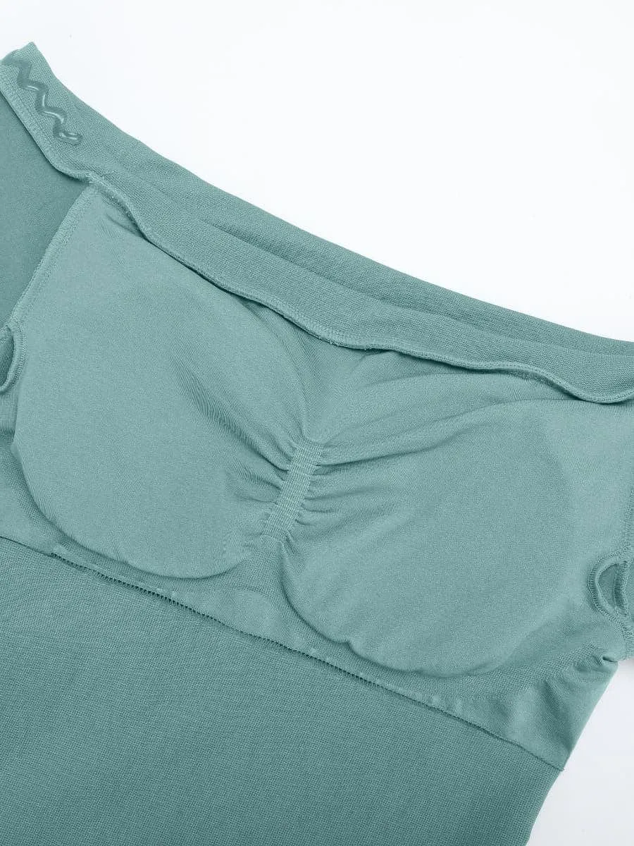Seamless Off Shoulder Bodycon Shapewear Midi Dress