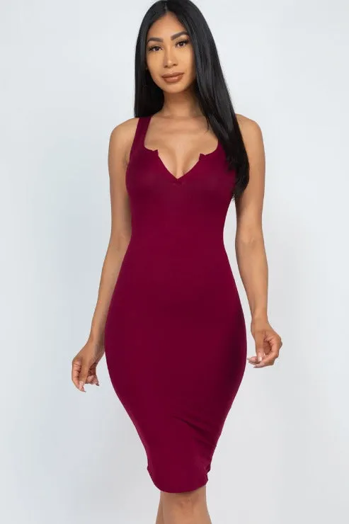 Split Neck Tank Mini Bodycon Dress (CAPELLA)