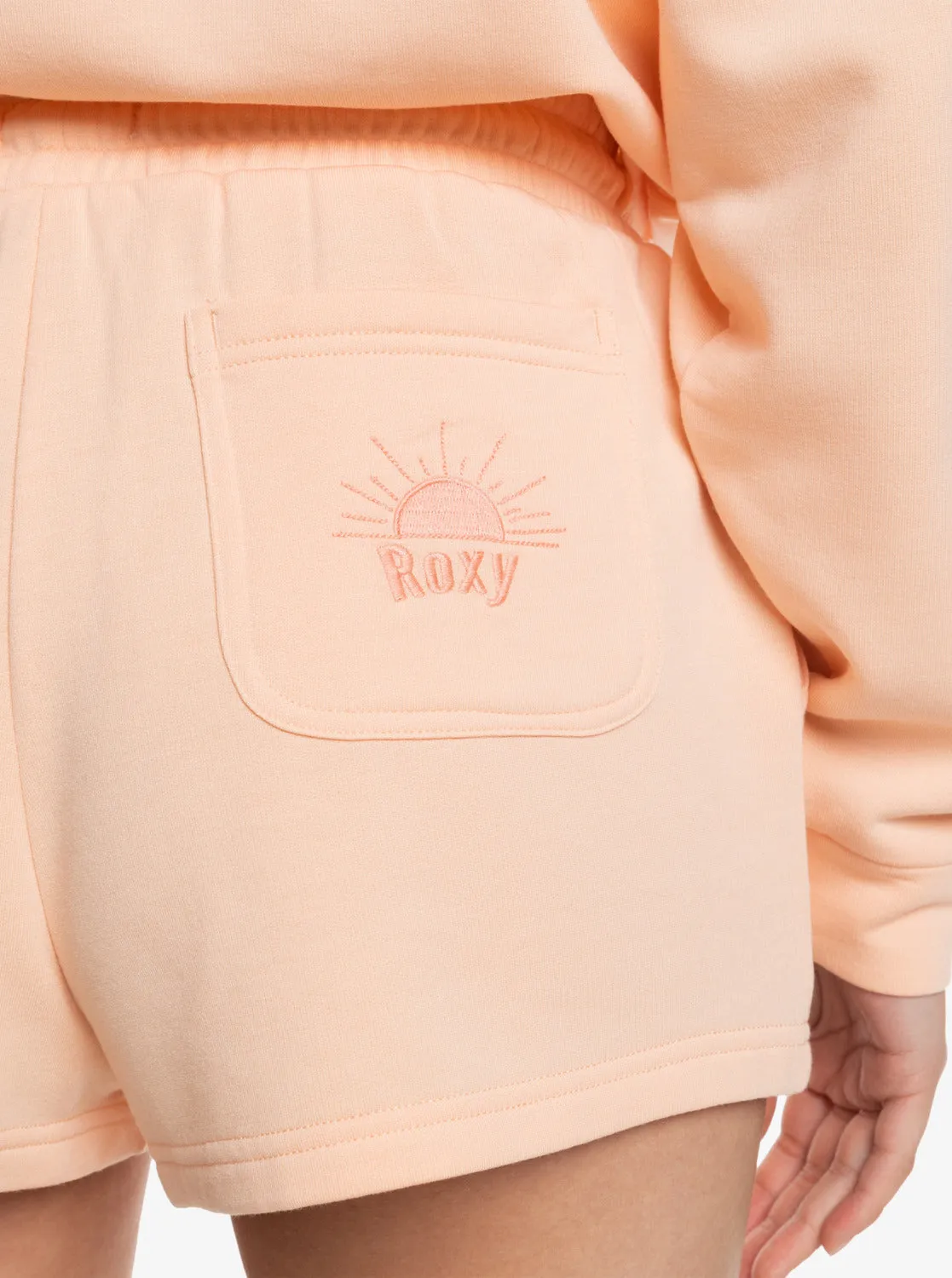 Surfing By Moonlight Elastic Waist Shorts - Peach Parfait