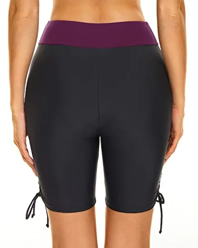 Tummy Control High Waisted Swim Shorts for Women