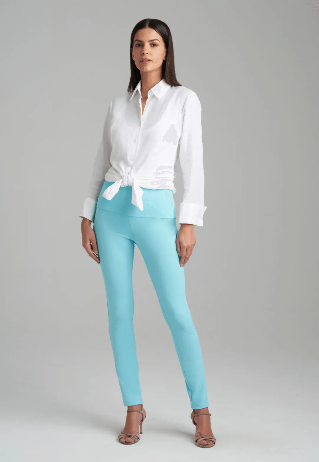 Virginia Stretch Knit Pant in Sea Foam