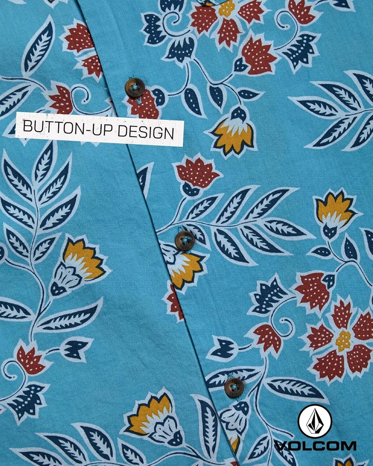Volcom Boys Button Down Shirt - Casual Woven Cotton Short Sleeve Hawaiian Summer Collared Shirts for Boys (8-16)