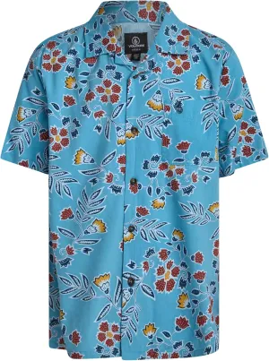 Volcom Boys Button Down Shirt - Casual Woven Cotton Short Sleeve Hawaiian Summer Collared Shirts for Boys (8-16)