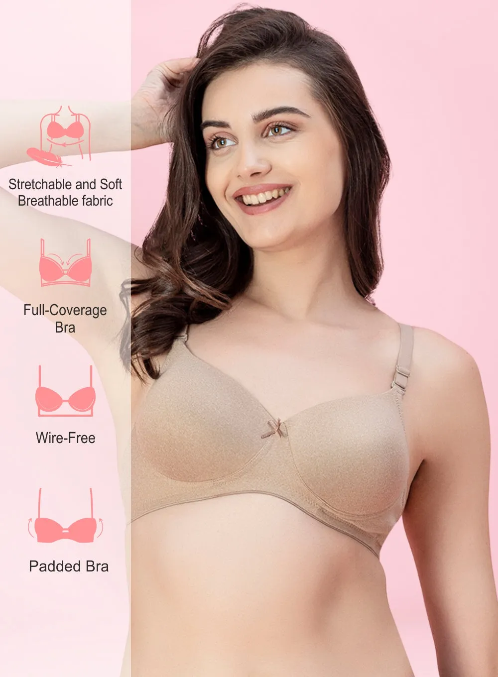Wire-Free Padded Comfort T-shirt Bra (PBBR1009)