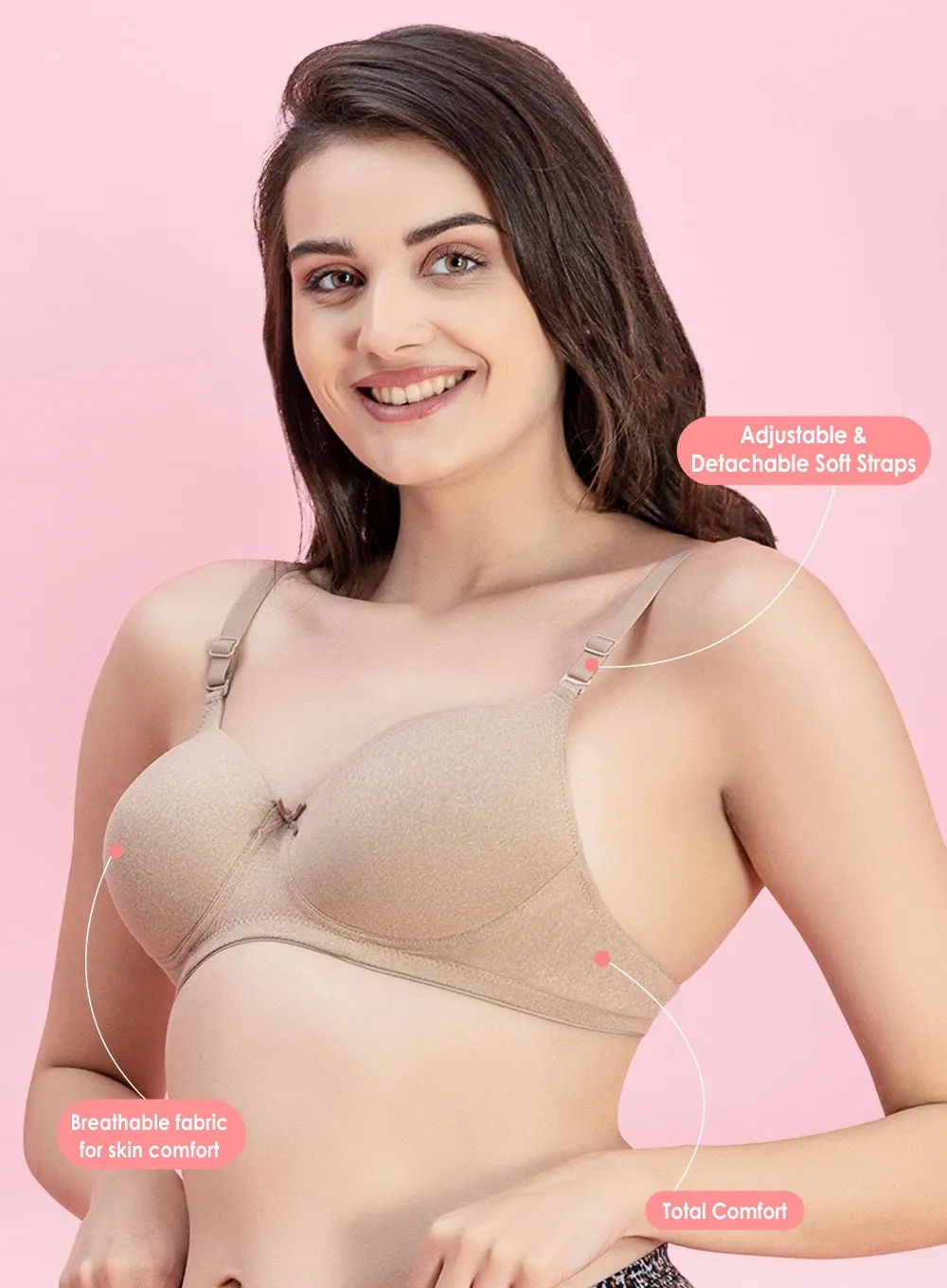 Wire-Free Padded Comfort T-shirt Bra (PBBR1009)
