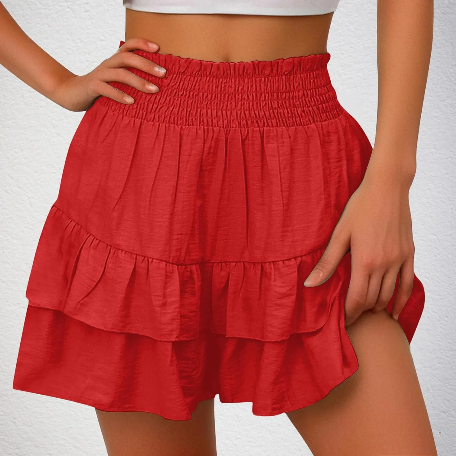 Womens Athletic Skort Elastic Waist Skorts High Waisted Skort Plus Size Summer Skort Casual Tennis Skort for 2024