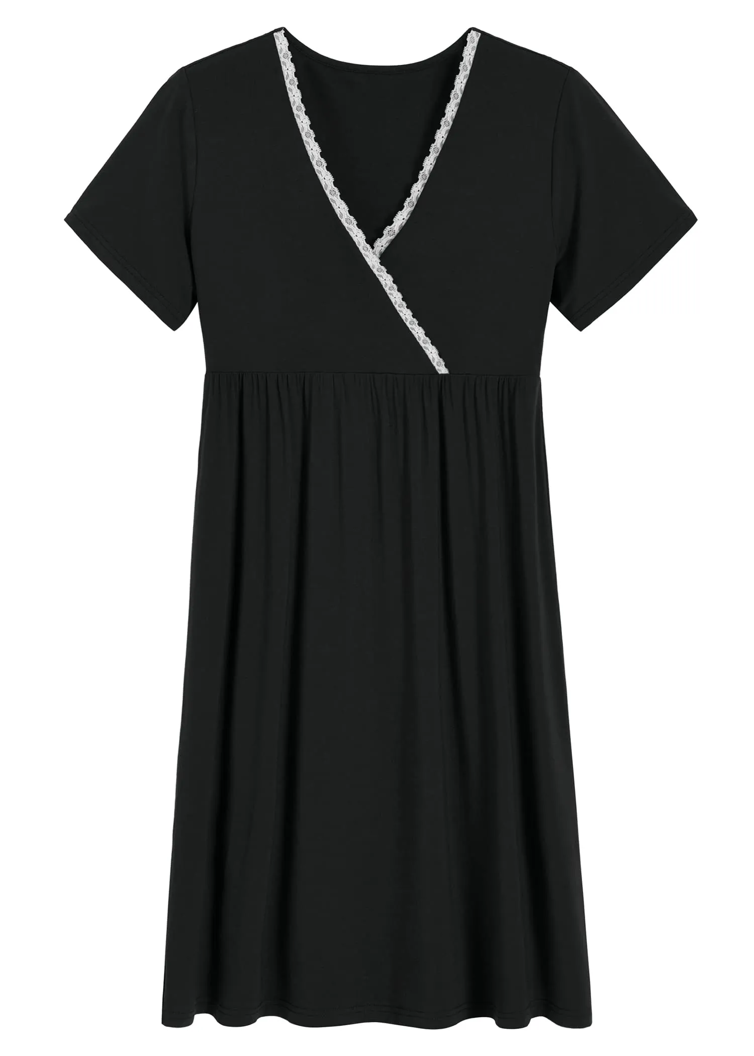 Women's Bamboo Viscose Nursing Nightgown Breastfeeding Gown