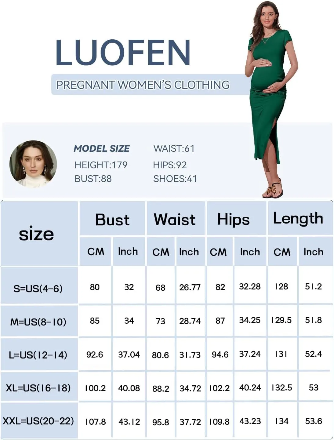 Women's Maternity Dress Short Sleeve Bodycon Dresses Split Maternity Dress for Baby Shower Summer Pregnancy Clothes