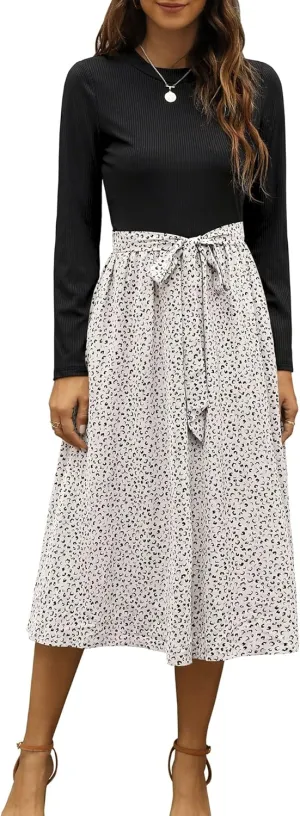 Zattcas Women 2025 Summer Dress Short Sleeve Ribbed Teacher Church Modest Business Casual Work Outfits Midi Dress