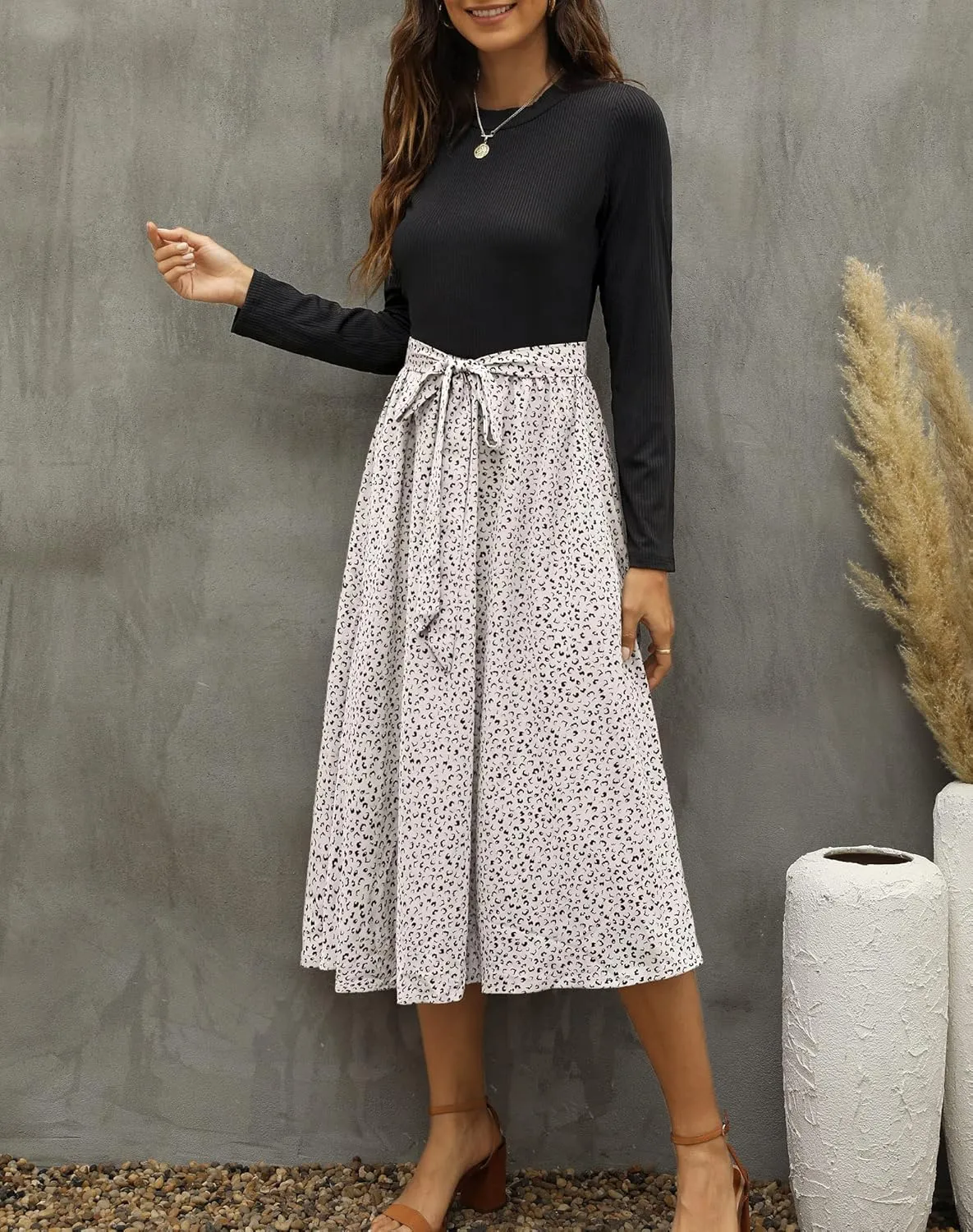Zattcas Women 2025 Summer Dress Short Sleeve Ribbed Teacher Church Modest Business Casual Work Outfits Midi Dress